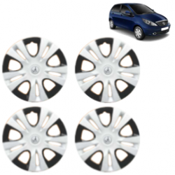 Premium Quality Car Full Wheel Cover Caps Clip Type 12 Inches (Puma D/C) (Double Colour Silver-Black) For Indica Vista New