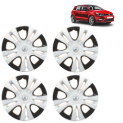 Premium Quality Car Full Wheel Cover Caps Clip Type 12 Inches (Puma D/C) (Double Colour Silver-Black) For Polo