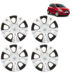 Premium Quality Car Full Wheel Cover Caps Clip Type 12 Inches (Puma D/C) (Double Colour Silver-Black) For Ritz