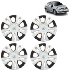 Premium Quality Car Full Wheel Cover Caps Clip Type 12 Inches (Puma D/C) (Double Colour Silver-Black) For SX4