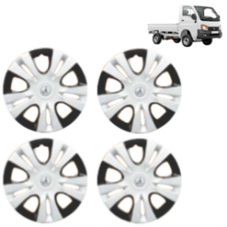 Premium Quality Car Full Wheel Cover Caps Clip Type 12 Inches (Puma D/C) (Double Colour Silver-Black) For Tata Ace