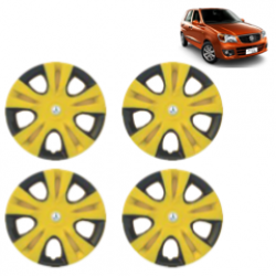 Premium Quality Car Full Wheel Cover Caps Clip Type 12 Inches (Puma) (Double Colour Yellow-Black) For Alto K-10