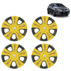 Premium Quality Car Full Wheel Cover Caps Clip Type 12 Inches (Puma) (Double Colour Yellow-Black) For Baleno New Model