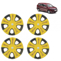 Premium Quality Car Full Wheel Cover Caps Clip Type 12 Inches (Puma) (Double Colour Yellow-Black) For Ertiga