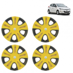 Premium Quality Car Full Wheel Cover Caps Clip Type 12 Inches (Puma) (Double Colour Yellow-Black) For i20