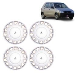 Premium Quality Car Full Wheel Cover Caps Clip Type 12 Inches (Silver) For Alto 2012 Onwards