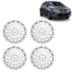 Premium Quality Car Full Wheel Cover Caps Clip Type 12 Inches (Silver) For Baleno New Model