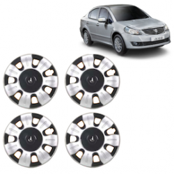 Premium Quality Car Full Wheel Cover Caps Clip Type 12 Inches (Smart) (Double Colour Silver-Black) For SX4