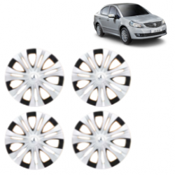 Premium Quality Car Full Wheel Cover Caps Clip Type 12 Inches (Spider) (Double Colour Silver-Black) For SX4