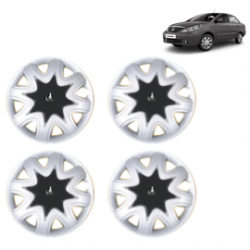 Premium Quality Car Full Wheel Cover Caps Clip Type 12 Inches (Star) (Double Colour Silver-Black) For Indigo Manza