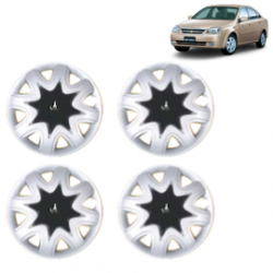 Premium Quality Car Full Wheel Cover Caps Clip Type 12 Inches (Star) (Double Colour Silver-Black) For Optra