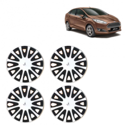 Premium Quality Car Full Wheel Cover Caps Clip Type 12 Inches (Tracer) (Double Colour Silver-Black) For Fiesta