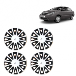 Premium Quality Car Full Wheel Cover Caps Clip Type 12 Inches (Tracer) (Double Colour Silver-Black) For Indigo Manza