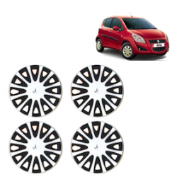 Premium Quality Car Full Wheel Cover Caps Clip Type 12 Inches (Tracer) (Double Colour Silver-Black) For Ritz