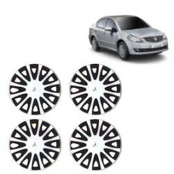 Premium Quality Car Full Wheel Cover Caps Clip Type 12 Inches (Tracer) (Double Colour Silver-Black) For SX4