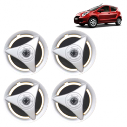 Premium Quality Car Full Wheel Cover Caps Clip Type 13 inches (33.02 cm) (ATR) (Double Colour Silver-Black) For A-Star