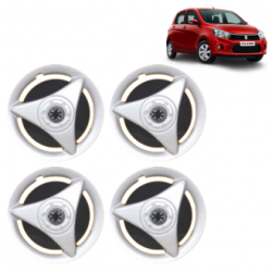 Premium Quality Car Full Wheel Cover Caps Clip Type 13 inches (33.02 cm) (ATR) (Double Colour Silver-Black) For Celerio New Model