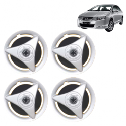 Premium Quality Car Full Wheel Cover Caps Clip Type 13 inches (33.02 cm) (ATR) (Double Colour Silver-Black) For City iVTEC Type 5