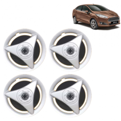 Premium Quality Car Full Wheel Cover Caps Clip Type 13 inches (33.02 cm) (ATR) (Double Colour Silver-Black) For Fiesta