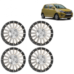 Premium Quality Car Full Wheel Cover Caps Clip Type 13 inches (33.02 cm) (Camry A) (Double Colour Silver-Black) For Celerio