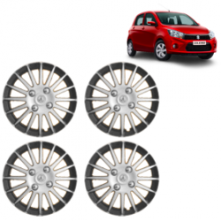 Premium Quality Car Full Wheel Cover Caps Clip Type 13 inches (33.02 cm) (Camry A) (Double Colour Silver-Black) For Celerio New Model