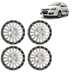 Premium Quality Car Full Wheel Cover Caps Clip Type 13 inches (33.02 cm) (Camry A) (Double Colour Silver-Black) For Indica V2