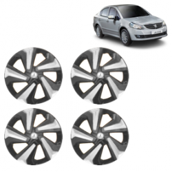 Premium Quality Car Full Wheel Cover Caps Clip Type 13 inches (33.02 cm) (Corona D) (Double Colour Silver-Black) For SX4