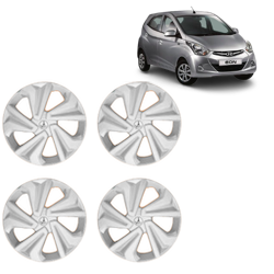 Premium Quality Car Full Wheel Cover Caps Clip Type 13 inches (33.02 cm) (Corona) (Silver) For Eon 1.0L
