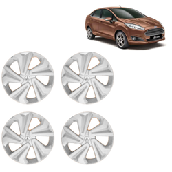 Premium Quality Car Full Wheel Cover Caps Clip Type 13 inches (33.02 cm) (Corona) (Silver) For Fiesta