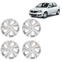Premium Quality Car Full Wheel Cover Caps Clip Type 13 inches (33.02 cm) (Corona) (Silver) For Logan