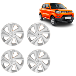 Premium Quality Car Full Wheel Cover Caps Clip Type 13 inches (33.02 cm) (Corona) (Silver) For S-Presso