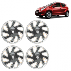 Premium Quality Car Full Wheel Cover Caps Clip Type 13 inches (33.02 cm) (CUBA) (Double Colour Silver-Black) For A-Star