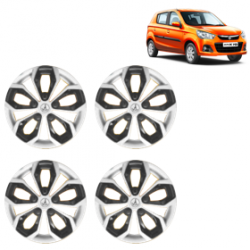 Premium Quality Car Full Wheel Cover Caps Clip Type 13 inches (33.02 cm) (Fury) (Double Colour Silver-Black) For Alto K-10 New Model