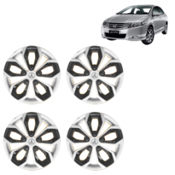 Premium Quality Car Full Wheel Cover Caps Clip Type 13 inches (33.02 cm) (Fury) (Double Colour Silver-Black) For City iVTEC Type 5