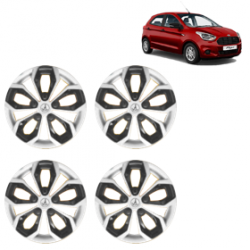 Premium Quality Car Full Wheel Cover Caps Clip Type 13 inches (33.02 cm) (Fury) (Double Colour Silver-Black) For Figo