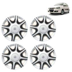 Premium Quality Car Full Wheel Cover Caps Clip Type 13 inches (33.02 cm) (Nike A) (Double Colour Silver-Black) For Indica V2