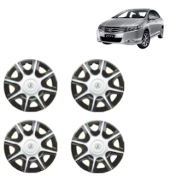 Premium Quality Car Full Wheel Cover Caps Clip Type 13 inches (33.02 cm) (Nike B) (Double Colour Silver-Black) For City iVTEC Type 5