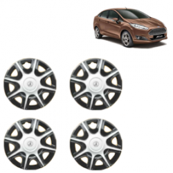 Premium Quality Car Full Wheel Cover Caps Clip Type 13 inches (33.02 cm) (Nike B) (Double Colour Silver-Black) For Fiesta