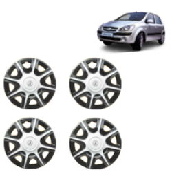 Premium Quality Car Full Wheel Cover Caps Clip Type 13 inches (33.02 cm) (Nike B) (Double Colour Silver-Black) For Getz Prime