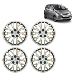 Premium Quality Car Full Wheel Cover Caps Clip Type 13 inches (33.02 cm) (Phoenix) (Double Colour Silver-Black) For Eon 1.0L