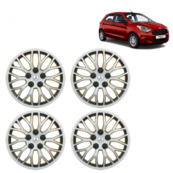 Premium Quality Car Full Wheel Cover Caps Clip Type 13 inches (33.02 cm) (Phoenix) (Double Colour Silver-Black) For Figo