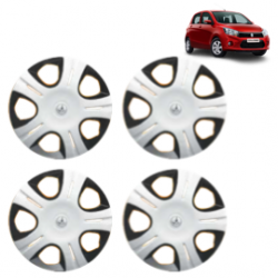 Premium Quality Car Full Wheel Cover Caps Clip Type 13 inches (33.02 cm) (Pirus) (Double Colour Silver-Black) For Celerio New Model
