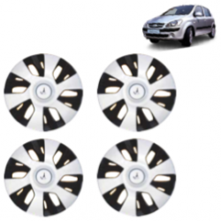 Premium Quality Car Full Wheel Cover Caps Clip Type 13 inches (33.02 cm) (Power) (Double Colour Silver-Black) For Getz Prime