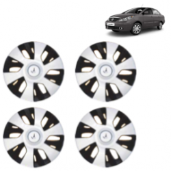 Premium Quality Car Full Wheel Cover Caps Clip Type 13 inches (33.02 cm) (Power) (Double Colour Silver-Black) For Indigo Manza