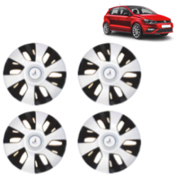 Premium Quality Car Full Wheel Cover Caps Clip Type 13 inches (33.02 cm) (Power) (Double Colour Silver-Black) For Polo