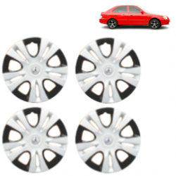 Premium Quality Car Full Wheel Cover Caps Clip Type 13 inches (33.02 cm) (Puma D/C) (Double Colour Silver-Black) For Accent Viva