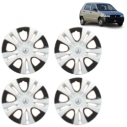 Premium Quality Car Full Wheel Cover Caps Clip Type 13 inches (33.02 cm) (Puma D/C) (Double Colour Silver-Black) For Alto New