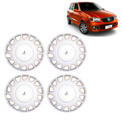 Premium Quality Car Full Wheel Cover Caps Clip Type 13 inches (33.02 cm) (Silver) For Alto K-10
