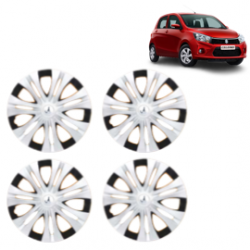 Premium Quality Car Full Wheel Cover Caps Clip Type 13 inches (33.02 cm) (Spider) (Double Colour Silver-Black) For Celerio New Model