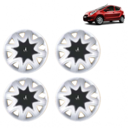 Premium Quality Car Full Wheel Cover Caps Clip Type 13 inches (33.02 cm) (Star) (Double Colour Silver-Black) For A-Star